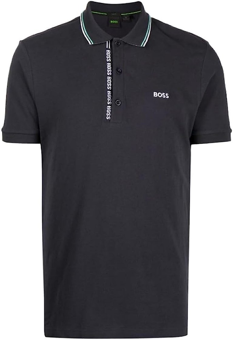 Hugo Boss Men Paule Navy Blue PiqueLogo  Polo Shirt - Navy Blue