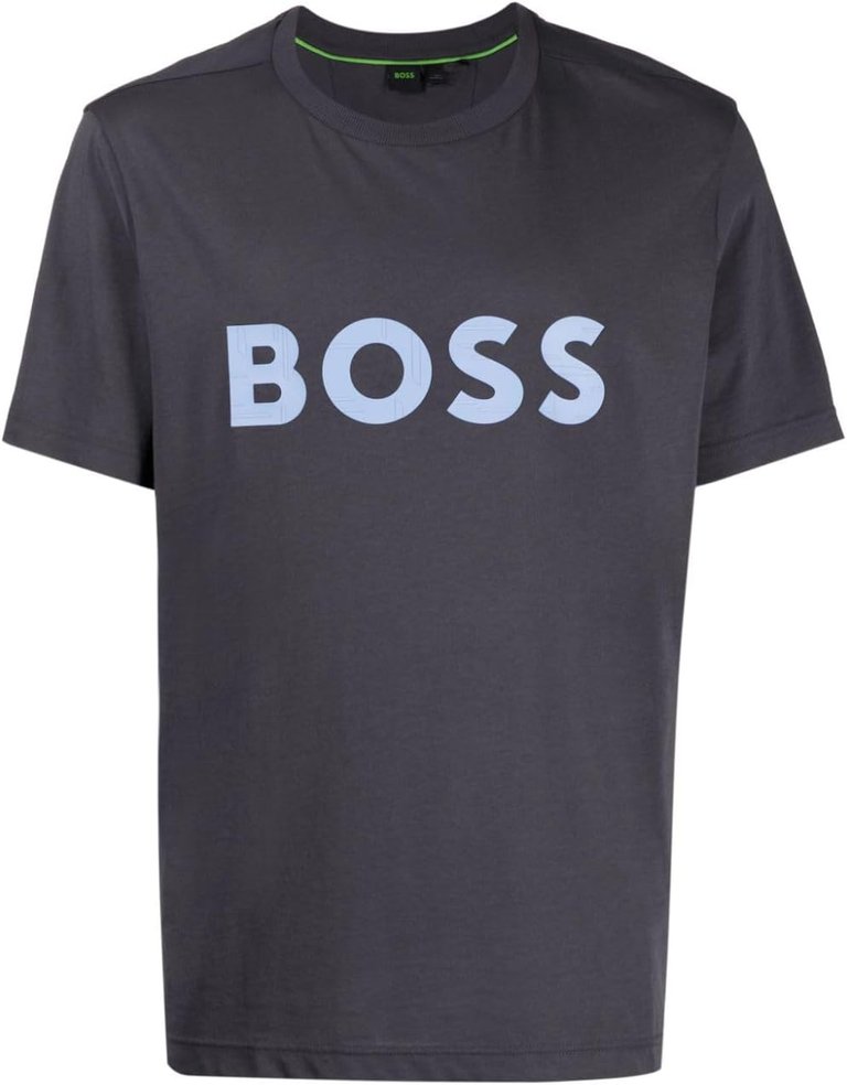 Hugo Boss Men Tee 1 Regular Fit Short Sleeve Cotton T-Shirt 027-Dark Grey - Dark Grey