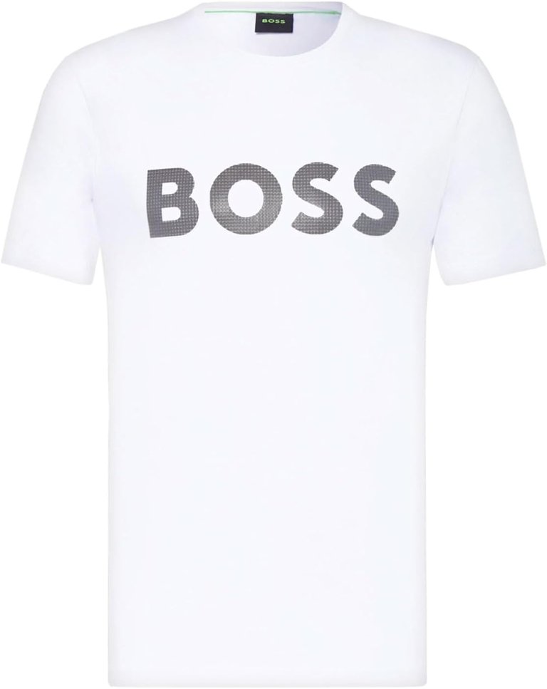 Hugo Boss Men Tee Short Sleeve Crew Neck Cotton T-Shirt 8 100-White - White