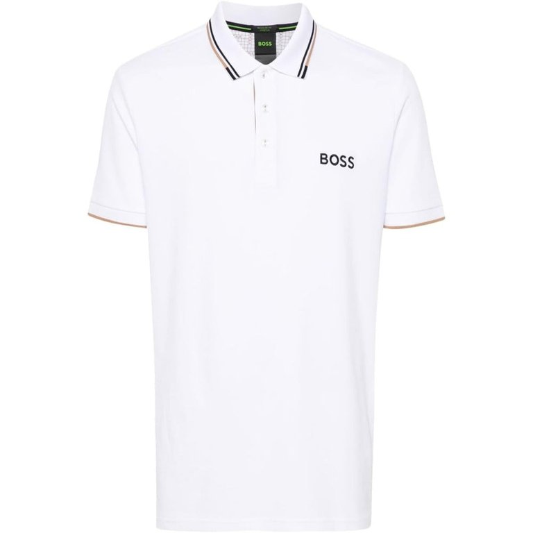 Hugo Boss Men's Paddy Pro Short Sleeve Polo Shirt, Blanc Cream - Blanc Cream