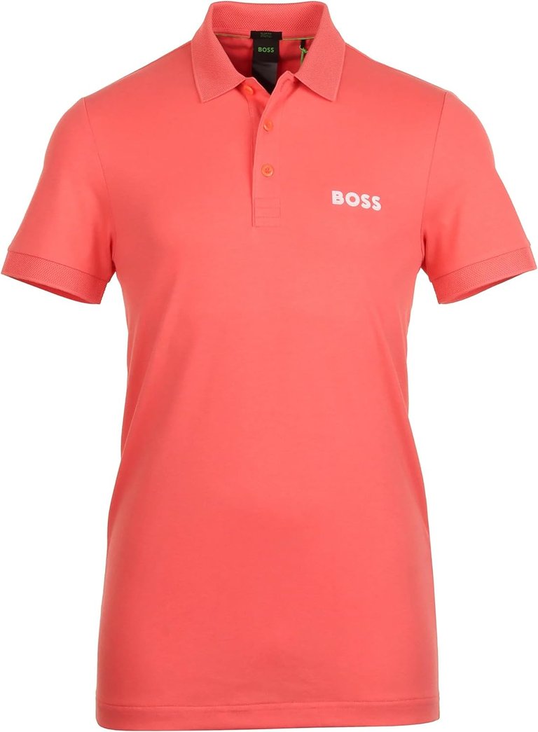 Hugo Boss Men's Paule Short Sleeve Cotton Polo T-Shirt, Pink - Pink