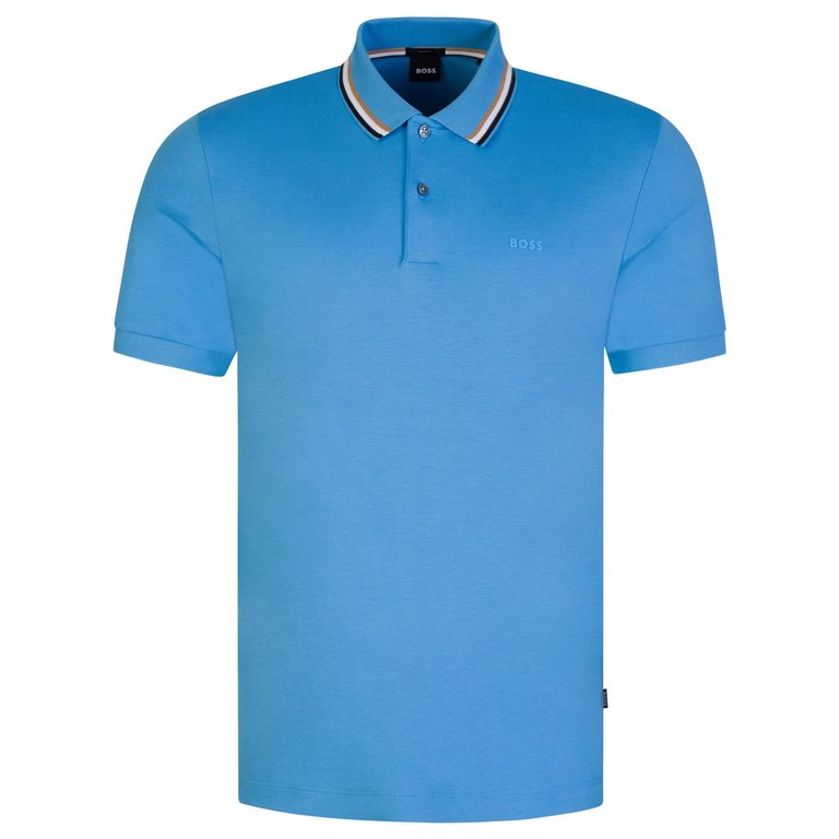 Hugo Boss Men's Penrose Turquoise Blue Short Sleeve Slim Fit Polo T-Shirt - Blue