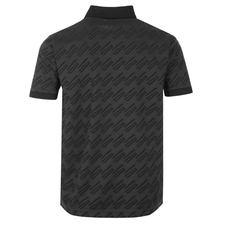 Hugo Boss Men's Pirax Polyester Monogram Jacquard Polo T-Shirt, Black