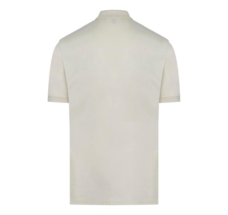 Hugo Boss Men's Polston 11 Half Zip Short Sleeve Slim Fit Polo Shirt, White