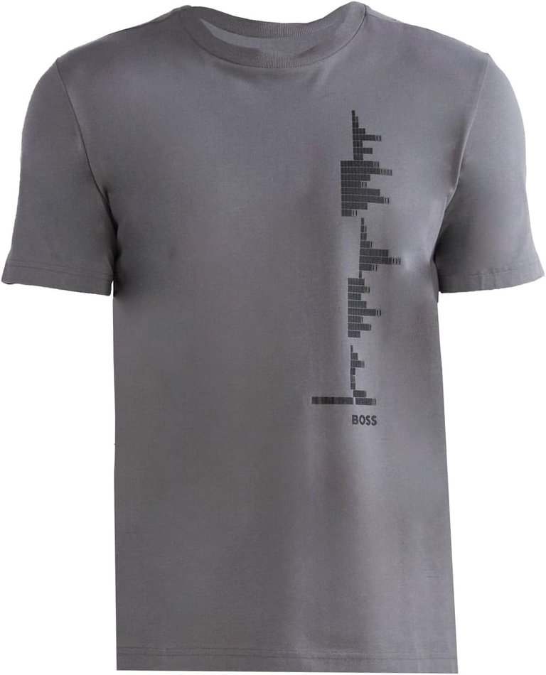 Hugo Boss Men's Tee 7 Short Sleeve T-Shirt, Gray - Gray