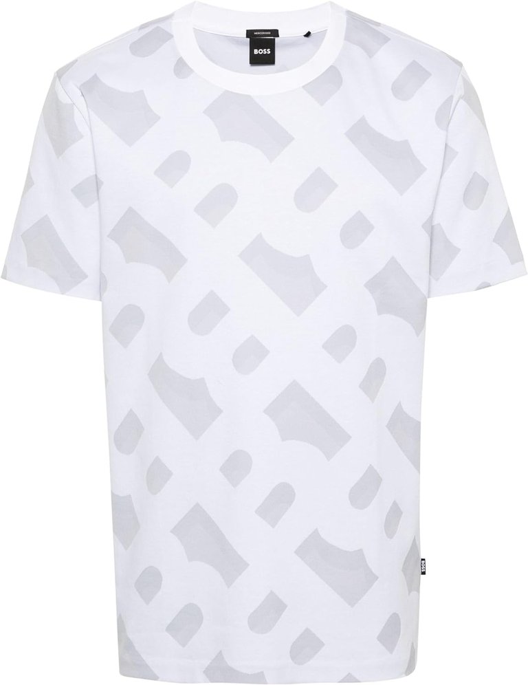 Hugo Boss Men's Tiburt 419 Logo Crew Neck T-Shirt, White - White