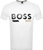 Hugo Boss Men's Tiburt White Logo Short Sleeve Crew Neck T-Shirt - White