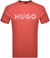 Hugo Men's Drochet Embroidered Logo Short Sleeve T-Shirt, Medium Red - Medium Red