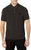 HUGO Men's Square Logo Cotton Polo Shirt Black Short Sleeve - Black