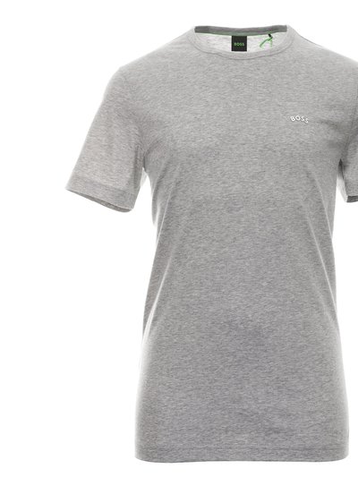Hugo Boss Men Contrast Curve Logo Short-Sleeve Cotton T-Shirt Grey Melange product