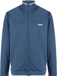 Men Full Zip Cotton Tracksuit Jacket Spruce - Blue