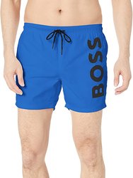 Men Octopus Royal Blue Logo Swim Shorts - Blue