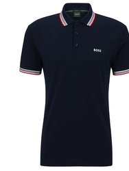 Men Paddy Ncsa Pique Cotton Navy Blue Polo Shirt - Blue