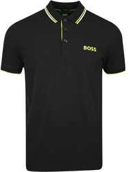 Men Paddy Pro Short Sleeve Deep Black/Electric Lime Polo T-Shirt