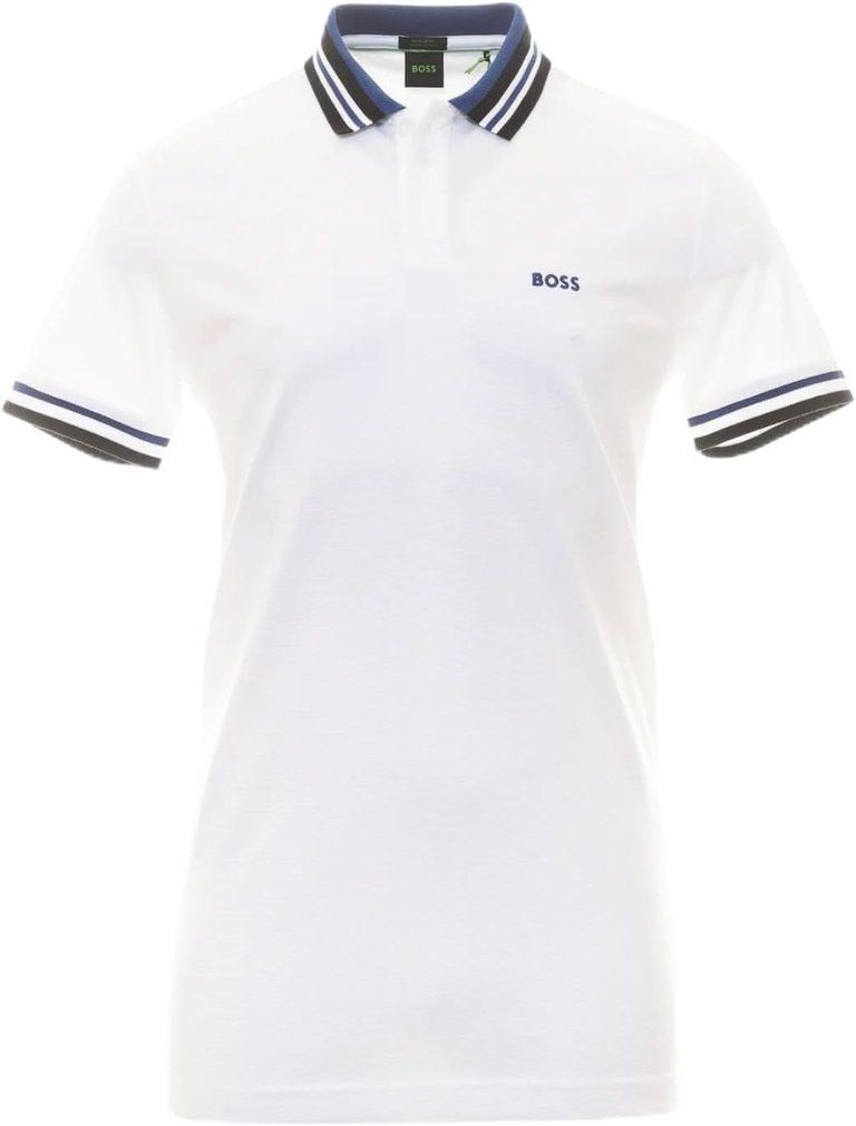 Men Paddy White 100% Cotton Collared Neck Polo Shirt - White