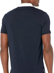 Men Pavel Short Sleeve Navy Blue Logo Polo T-Shirt