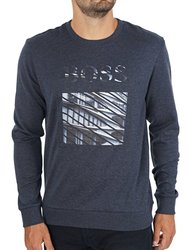 Men Salbo Iconic 3 Tonal Embossed Logo Slim Fit Sweatshirt - Dark Blue