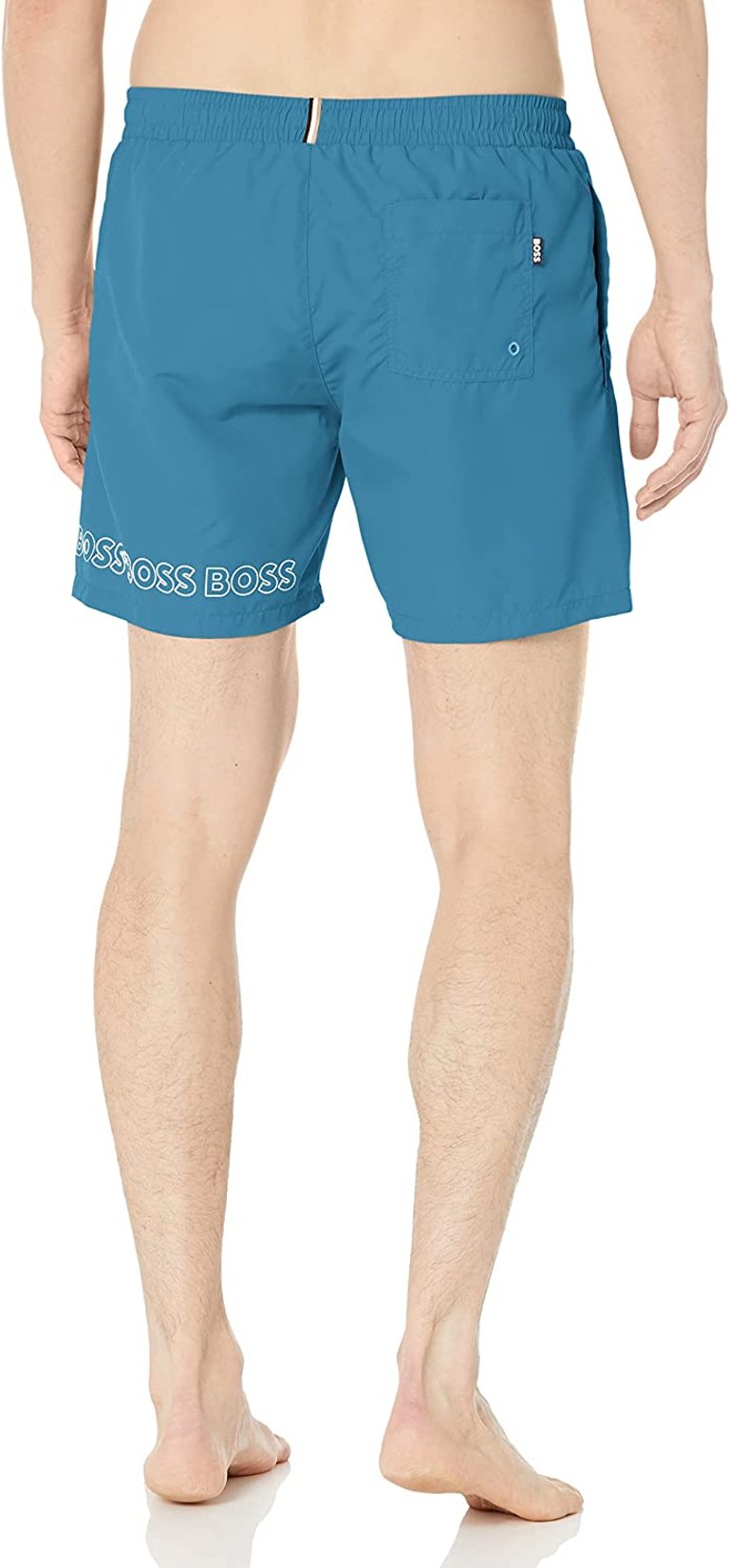Men Standard Vertical Logo Swim Shorts
