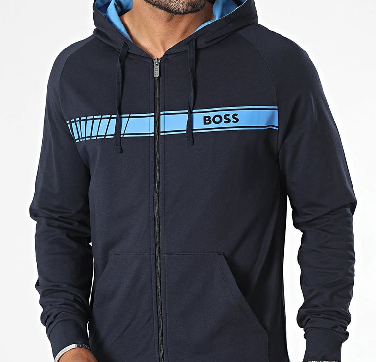 Men's Authentic Zip Up Hooded Sweatshirt - Blue