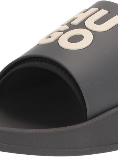Hugo Boss Men's Black Logo Stacked Logo Slide Sandal Shoes product