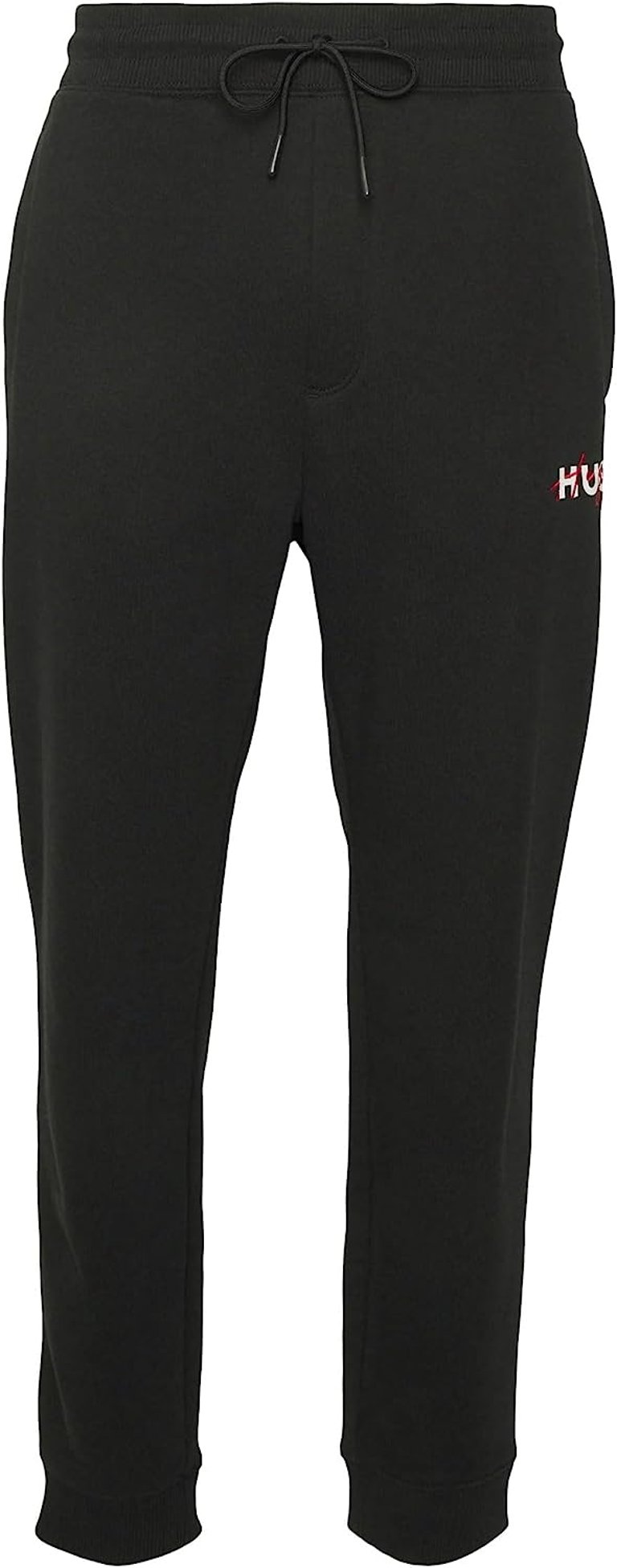 Men's Black Thick Cotton Drokko Logo Track Pants - Black