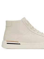 Men's Clint High Top Leather Sneaker Rubber Sneaker - White