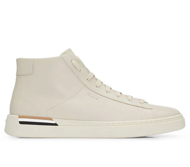 Men's Clint High Top Leather Sneaker Rubber Sneaker - White