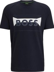 Men's Embossed Logo Short Sleeve T-Shirt - Navy