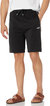 Men's Embroidered Logo Cotton Blend Shorts, Black - Black