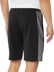 Men's Embroidered Logo Cotton Blend Shorts, Black