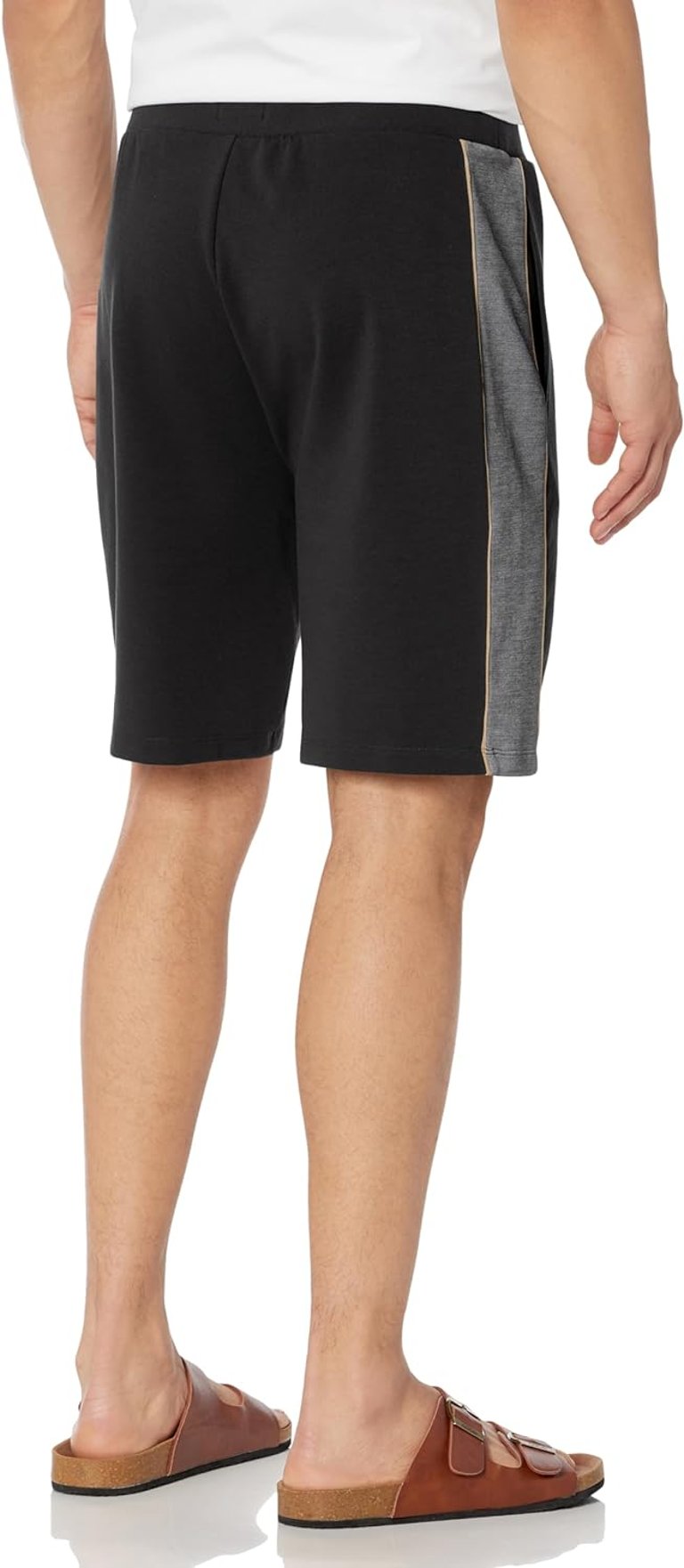 Men's Embroidered Logo Cotton Blend Shorts, Black