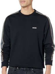Men's Embroidered Logo Cotton Blend Sweatshirt - Black - Black