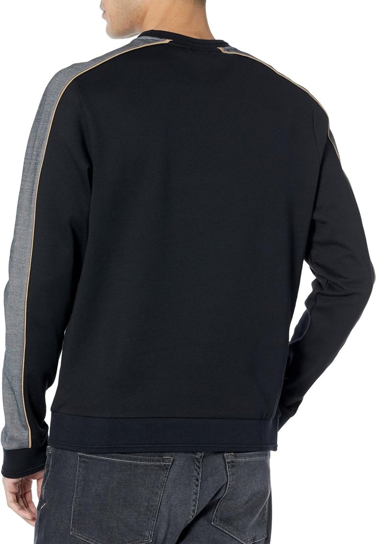 Men's Embroidered Logo Cotton Blend Sweatshirt - Black