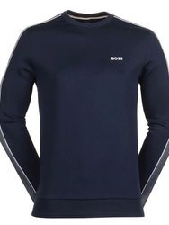 Men's Embroidered Logo Cotton Blend Sweatshirt - Navy - Navy