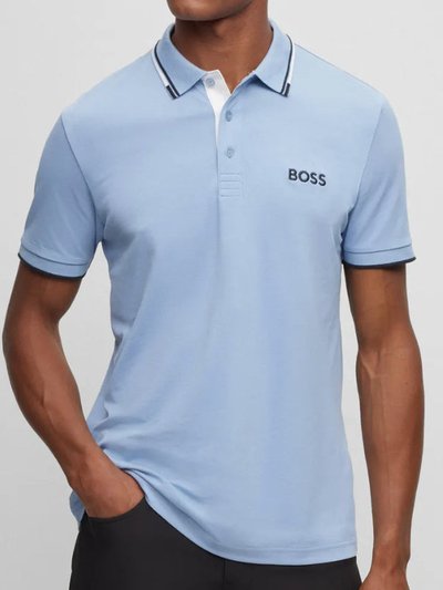 Hugo Boss Men's Light Blue Stretch Cotton Paddy Pro Short Sleeve Polo T-Shirt product