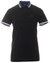 Men's Paddy 2 NCSA Navy Blue Short Sleeve Cotton Polo T-Shirt With Light Blue Ribbed Knit Collar - Blue
