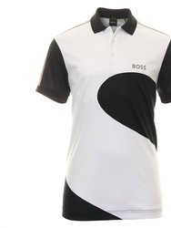 Men's Paddy 8 Geometric Print Short Sleeve Polo - White/Black - White/Black