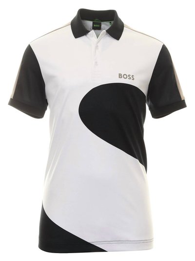 Hugo Boss Men's Paddy 8 Geometric Print Short Sleeve Polo - White/Black product