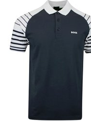 Men's Paule 3 Blue Short Sleeve Cotton Polyester Polo T-Shirt - Blue