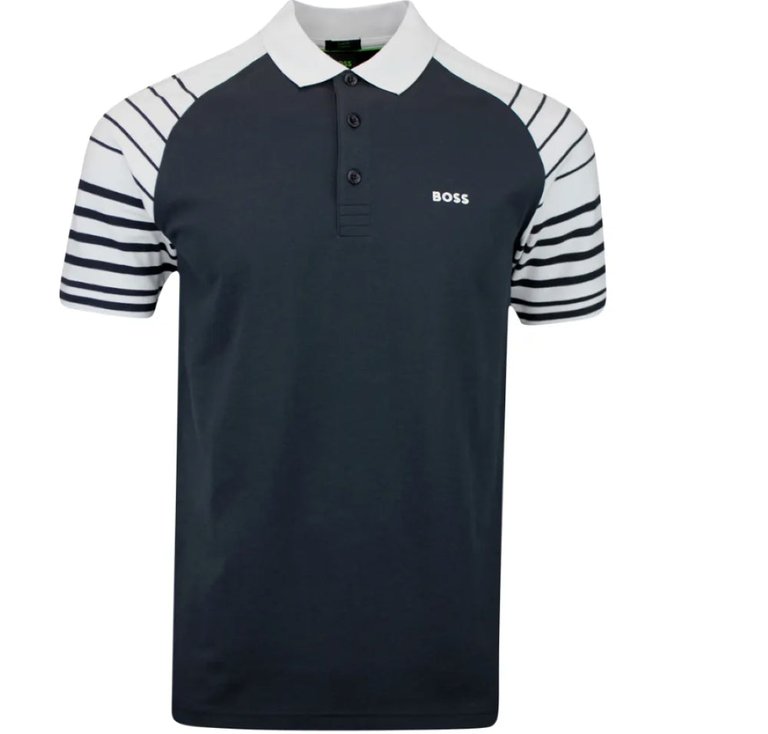 Men's Paule 3 Blue Short Sleeve Cotton Polyester Polo T-Shirt - Blue