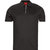 Men's Solid Black Zipper Collar Short Sleeve Polo Shirt - Black