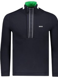 Men's Sweat  Navy Blue Half Zip Sweatshirt - Navy Blue