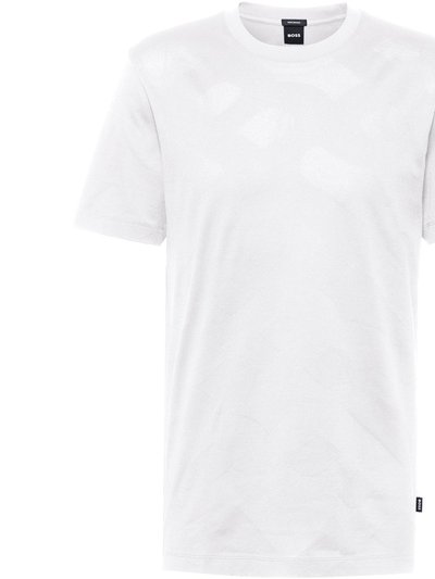 Hugo Boss Women Tiburt 355 100-White Jacquard Logo Short Sleeve Cotton T-Shirt product