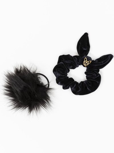 Hunny Bunny Collection Girls Mini Velvet Scrunchie - Black Bebe product