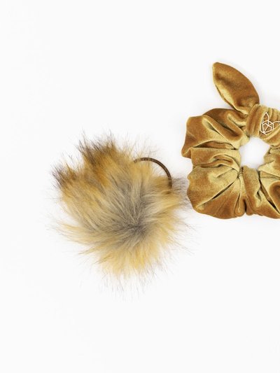 Hunny Bunny Collection Girls Mini Velvet Scrunchie - Golden Hunny product