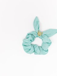 Mini Girl's Poolside Scrunchie In Aqua Shimmer - Aqua Shimmer