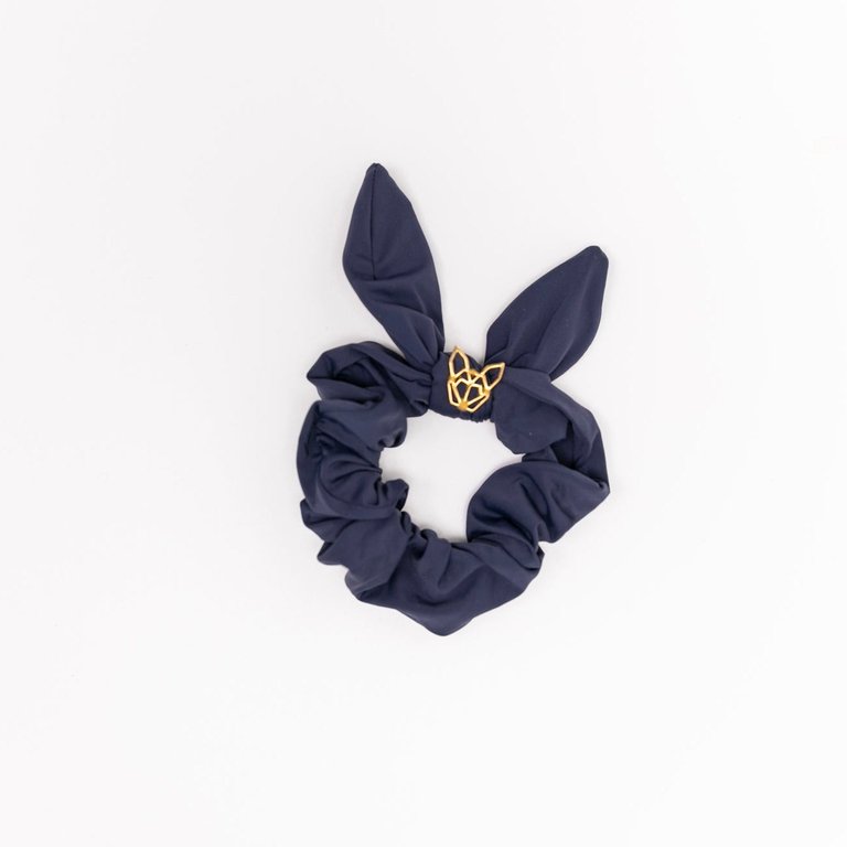 Mini Girl's Poolside Scrunchie In Navy Blue - Navy Blue