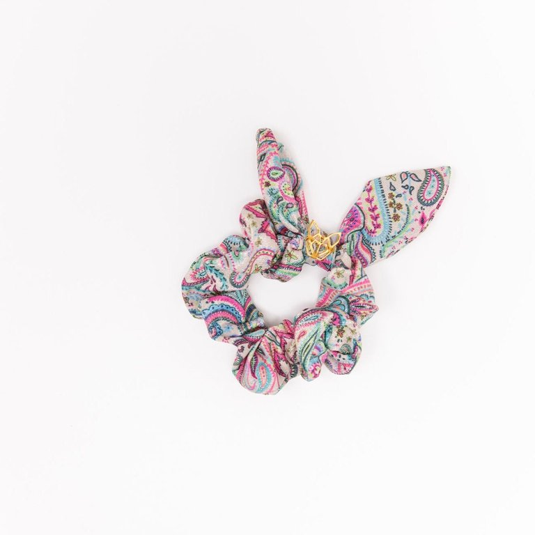 Mini Girl's Poolside Scrunchie In Rainbow Paisley - Rainbow Paisley