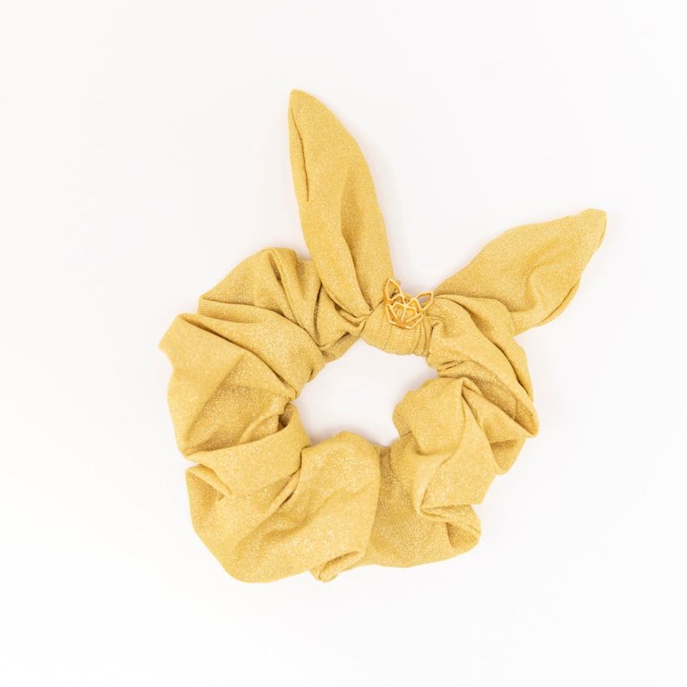 Mini Girl's Poolside Scrunchie In Yellow Shimmer - Yellow Shimmer