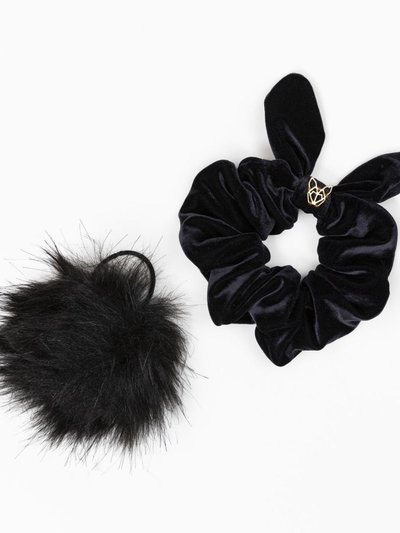 Hunny Bunny Collection Womens' Original Velvet Scrunchie - Black Bebe product